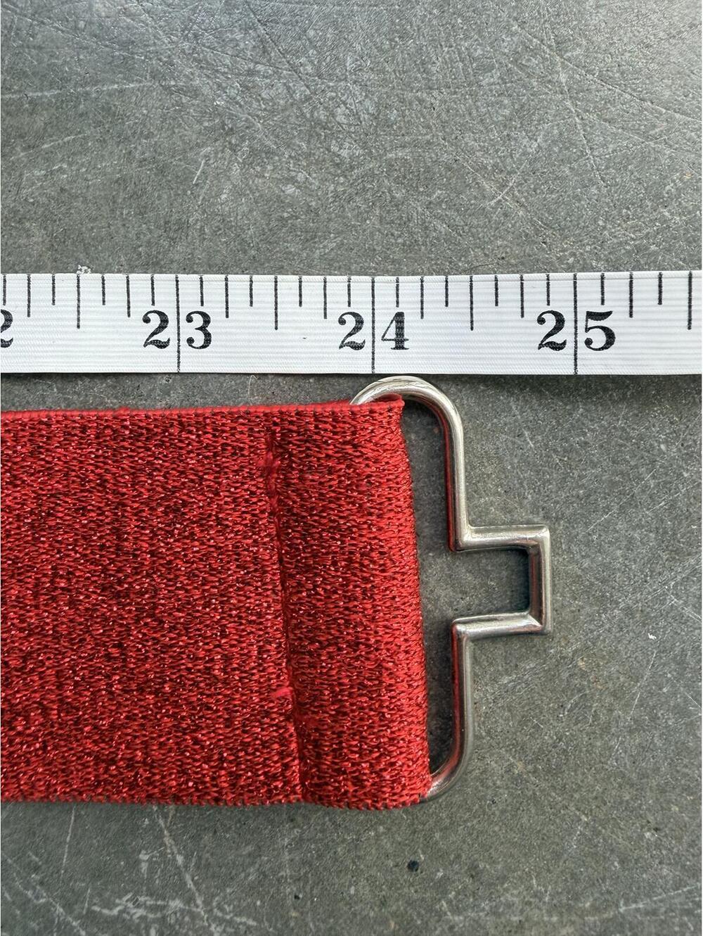 Vintage Red Stretch Belt Wide 80s Statement Belt - Picture 5 of 8